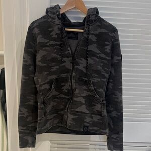 American Giant Charcoal Gray Camo Zip-Up Hoodie